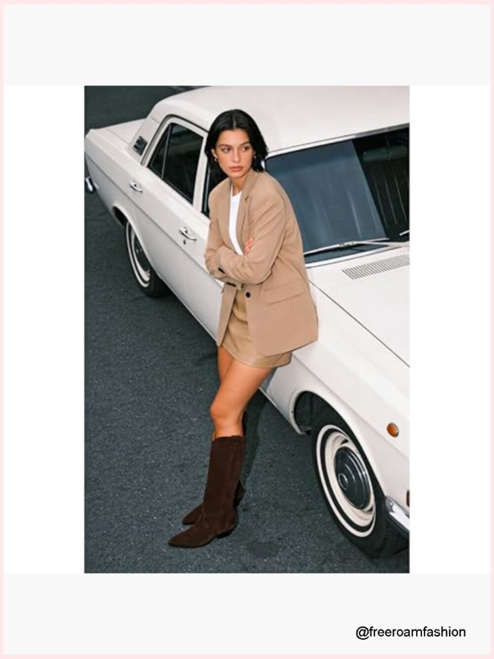 Women's Pointed Toe Cowgirl Knee High Boots Chunky Heel Pull On - Picture 4 of 6